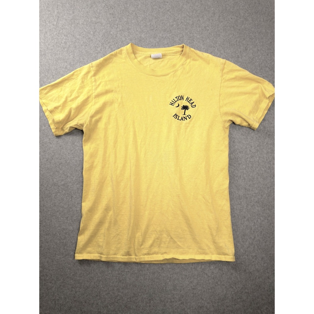 Vintage Hilton Head Island Yellow Embroidered T-Shirt Small